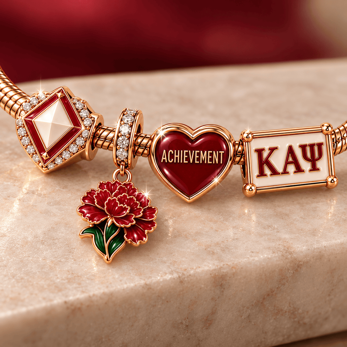 KPAP Rose Gold Charm Bracelet Set TMH