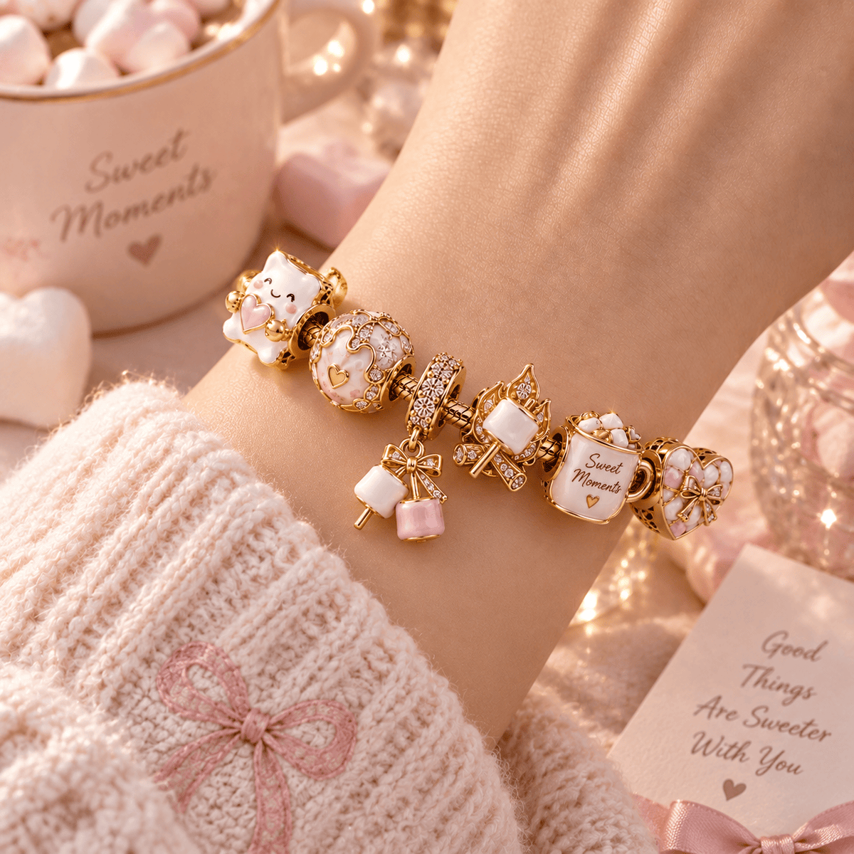 MML Gold Charm Bracelet Set PTT