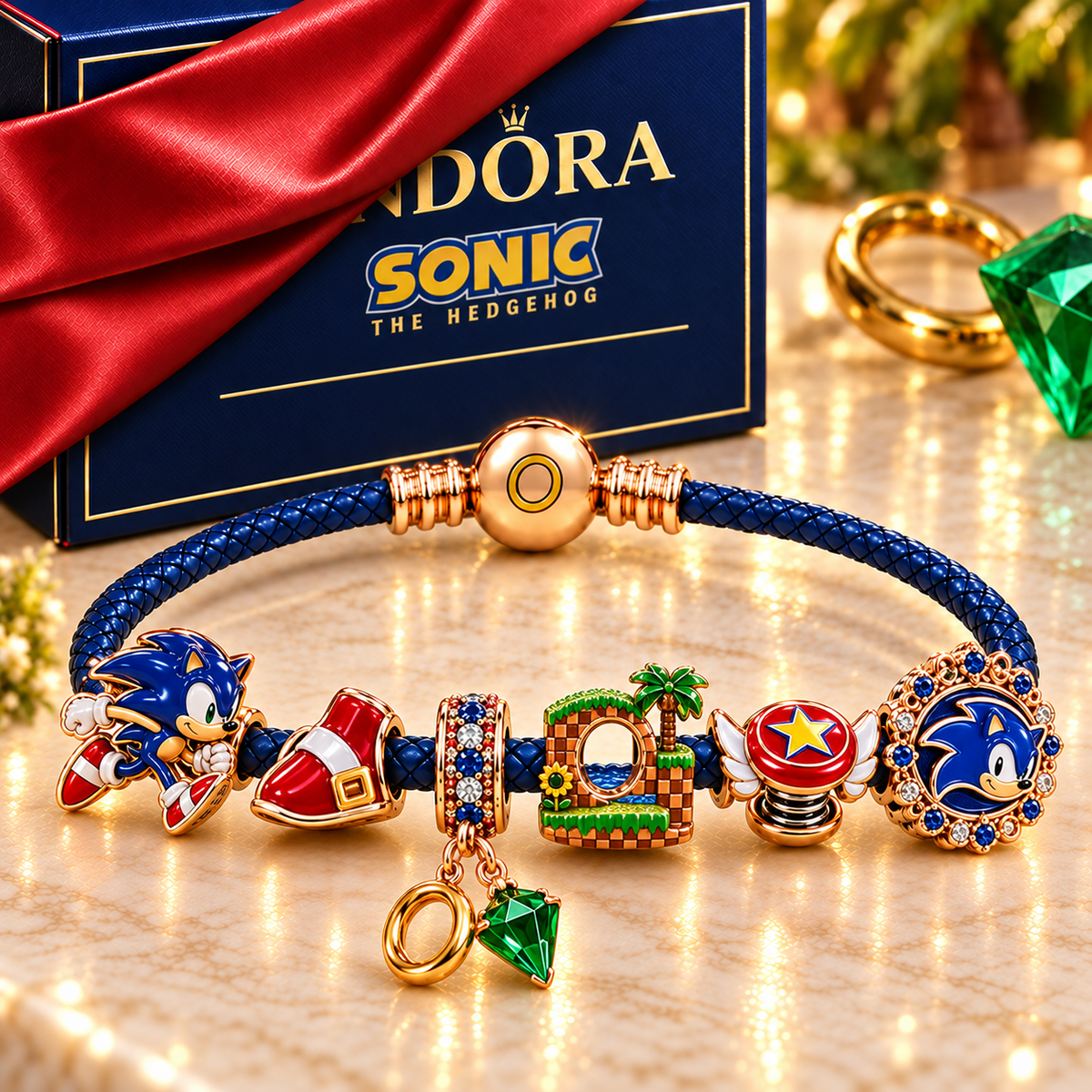 STH Braided Leather Charm Bracelet Set NHVH