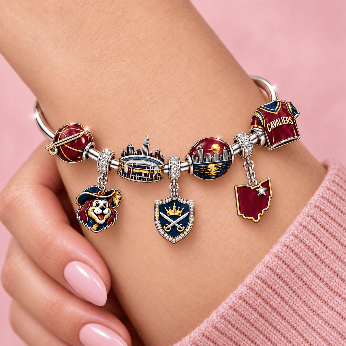 CVLR Silver Charm Bracelet Set TMH